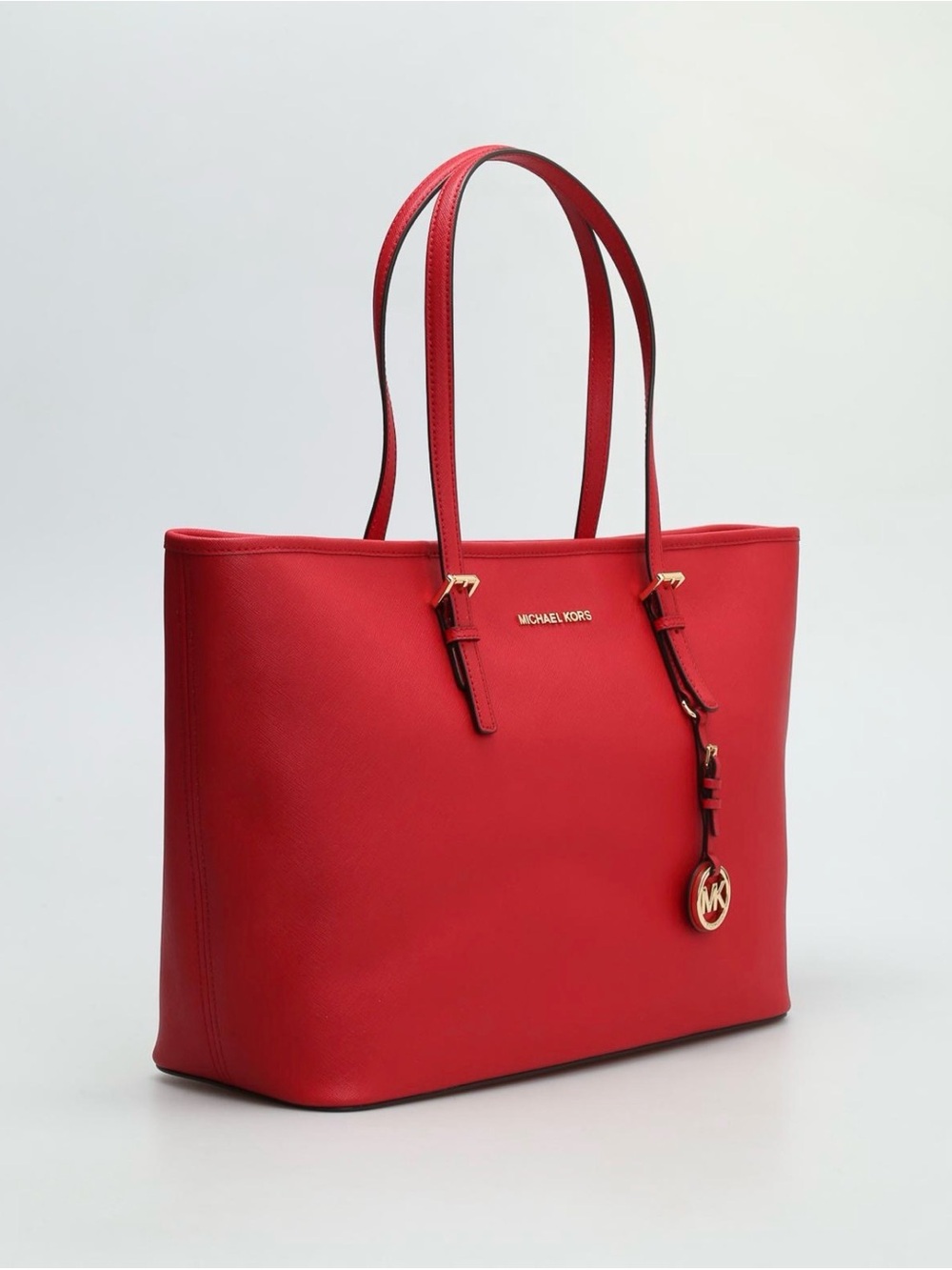 Michael Kors Red Leather Tote Bag